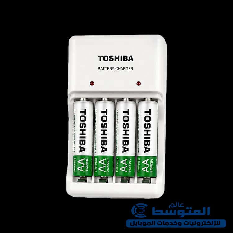شاحن بطاريات توشيبا TNHC-6GAE4 مع 4 بطاريات AA قابلة للشحن